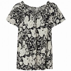 Kindred NWT Floral Black and White Women's Top, Size 2X